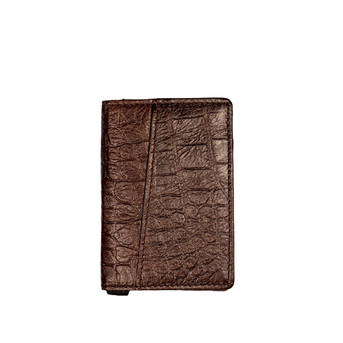Brown Croco Leather Card Wallet