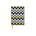 Sustainable A5 Doodle Journal - Blue - Lilac - Yellow Wave Pattern