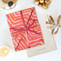 Sustainable Christmas Cards -  Blue, Black, Red and White Paisley Print