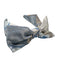 Hairband - Single Bow - Blue And Yellow Floral Print On Silver