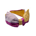 Hairband - Single Bow - Purple and Yellow