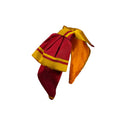 Hairband with Dual Colour And Single Bow - Red And Mustard