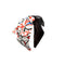 Hairband with Dual Colour And Single Bow - Red, Blue, Black and White Floral Print