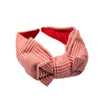 Hairband with Three Bows - Red And White Tweed And Tartan