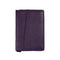 Purple Leather Card Wallet With Blue Geometric Pattern Fabric Lining