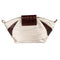 Soft Day Clutch - Grey and Brown Leather Sling with Gold Chain