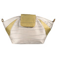 Soft Day Clutch - Grey and Green Sling with Gold Chain