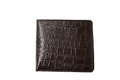 Sustainable Men's Leather Wallet - Croco Texture, Black Pocket With Brown and Black Lining