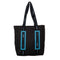 Tote Bag - Grey with Blue Leather