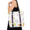 Tote Bag - Multicolour Book Print with Pink Leather