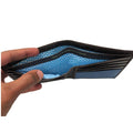 Sustainable Men's Leather Wallet - Croco Texture, Blue Pocket With Blue Lining